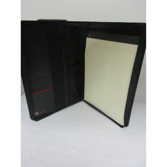 Allant Black 12" Zipfolio Leather Organizer W/ Notepad & Pockets For iPads & Not - Picture 2 of 3